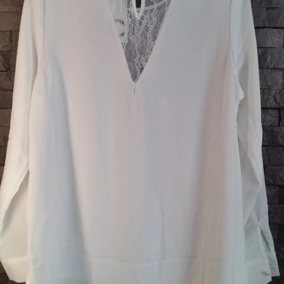 Cubus White Elegant Shirt With Lace - Picture 8 of 8